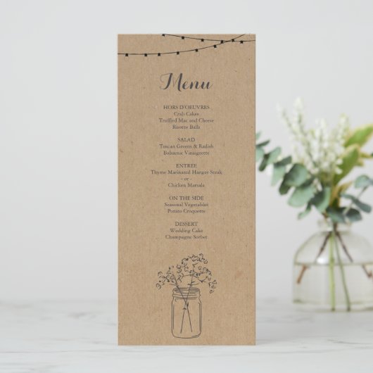 Menu rustique pour Mariage ou autre occasion spéci (Debout devant)