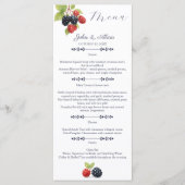 Menu Rustique romantique Automne Jardin Berry Mariage (Devant)