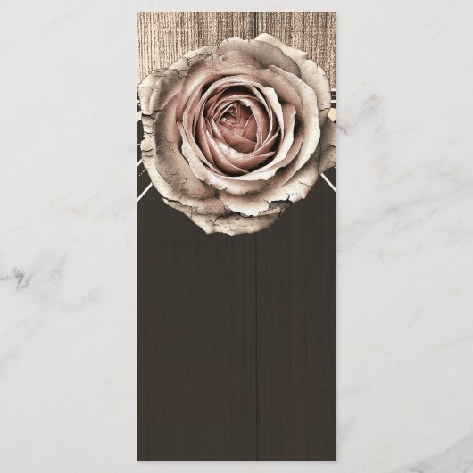 Menu Rustique Rose Élégant Bois Léger Diamant Part (Dos)