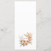 Menu Rustique Rose en terre cuite Floral Mariage (Dos)