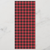 Menu rustique rouge et noir Tartan Plaid (Dos)