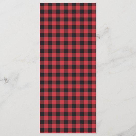 Menu rustique rouge et noir Tartan Plaid (Dos)