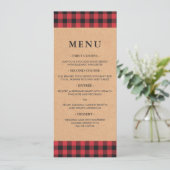 Menu rustique rouge et noir Tartan Plaid (Debout devant)