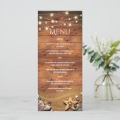 Menu Rustique Starfish Beach Lights Tropical Mariage Me (Debout devant)