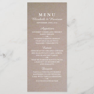 Menu Rustisch Country Kraft Wedding