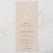 Menu Sable | Mariage de monogramme de filigrane de scri (Devant)