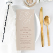 Menu Sable | Mariage de monogramme de filigrane de scri