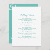 Menu sable turquoise et blanc dollar coquille plage men (Devant / Derrière)