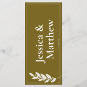 Menu Saddle Brown Rustic Chic Mariage (Dos)