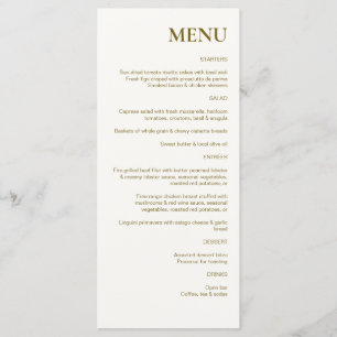 Menu Saddle Brown Rustic Chic Mariage