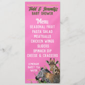 Menu Safari Baby shower (Voorkant)