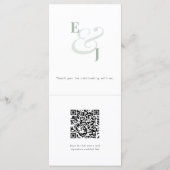 Menu Sage Ampersand Mariage | Code QR | Élégant (Dos)