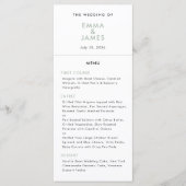 Menu Sage Ampersand Mariage | Code QR | Élégant (Devant)