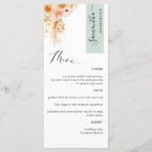 Menu Sage and Peach Blush Personnalisé avec le nom de l (Devant)