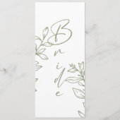 Menu Sage Boho Fleur Simple Places Réservées (Devant)