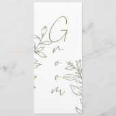 Menu Sage Boho Flower Simple Réservé Siège (Devant)