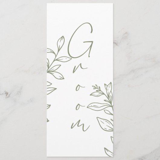 Menu Sage Boho Flower Simple Réservé Siège (Devant)