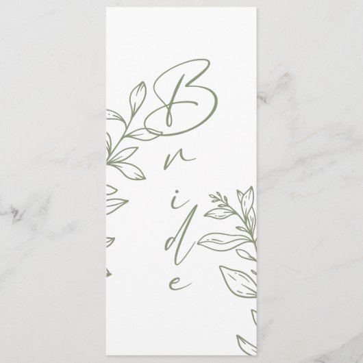 Menu Sage Boho Flower Simple Réservé Siège (Devant)