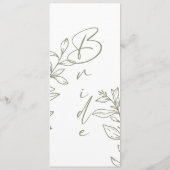 Menu Sage Boho Flower Simple Réservé Siège (Dos)