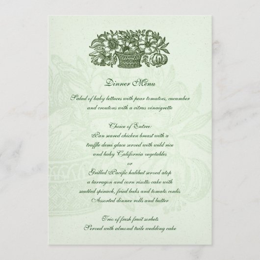 Menu Sage Classic Flower Basket (Devant)