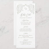 Menu Sage esquissé Vintage Mariage de monogramme (Devant / Derrière)