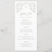 Menu Sage esquissé Vintage Mariage de monogramme (Devant)