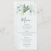 Menu Sage Eucalyptus Verdure Simple Chic Mariage (Devant / Derrière)
