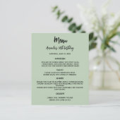Menu Sage green anniversaire (Debout devant)