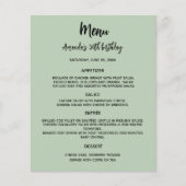 Menu Sage green anniversaire (Devant)
