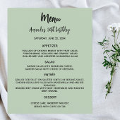 Menu Sage green anniversaire