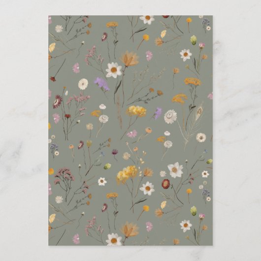 Menu Sage Green avec fleurs sauvages (Dos)