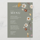 Menu Sage Green avec fleurs sauvages (Devant)