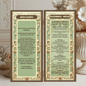 Menu Sage Green Baroque Grandeur Florals Motif Mariage