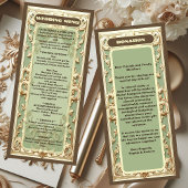 Menu Sage Green Baroque Grandeur Florals Motif Mariage