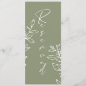 Menu Sage Green Boho Fleur Réservé Siège (Dos)