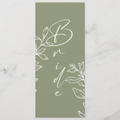 Menu Sage Green Boho Fleur Réservé Siège (Devant)