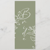 Menu Sage Green Boho Fleur Réservé Siège (Dos)