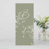 Menu Sage Green Boho Fleur Réservé Siège (Debout devant)