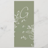 Menu Sage Green Boho Fleur Réservé Siège (Devant)