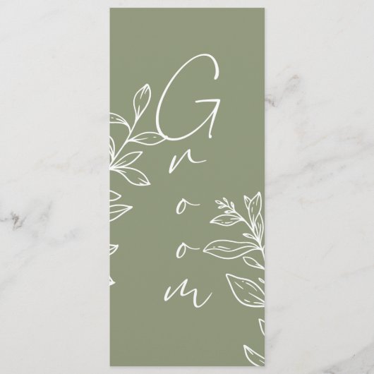 Menu Sage Green Boho Fleur Réservé Siège (Devant)