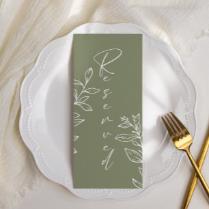 Menu Sage Green Boho Fleur Réservé Siège