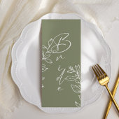 Menu Sage Green Boho Fleur Réservé Siège
