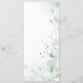 Menu Sage Green Bow Baptême (Dos)