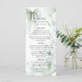 Menu Sage Green Bow Baptême (Debout devant)