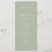 Menu Sage Green Boy First Communion (Devant)
