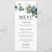 Menu Sage Green Eucalyptus Elegant Boho Wedding (Devant)