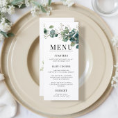 Menu Sage Green Eucalyptus Elegant Boho Wedding