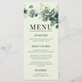 Menu Sage Green Eucalyptus Elegant Boho Wedding (Devant)
