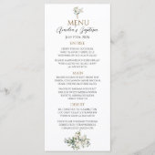 Menu Sage Green Floral Baptême (Devant)