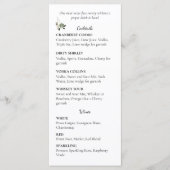 Menu Sage Green Floral Wedding Cocktail and Wine List | (Devant)